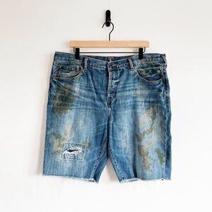 Amazing Vintage PRPS Distressed Raw Hem Baggy Denim Shorts